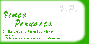 vince perusits business card